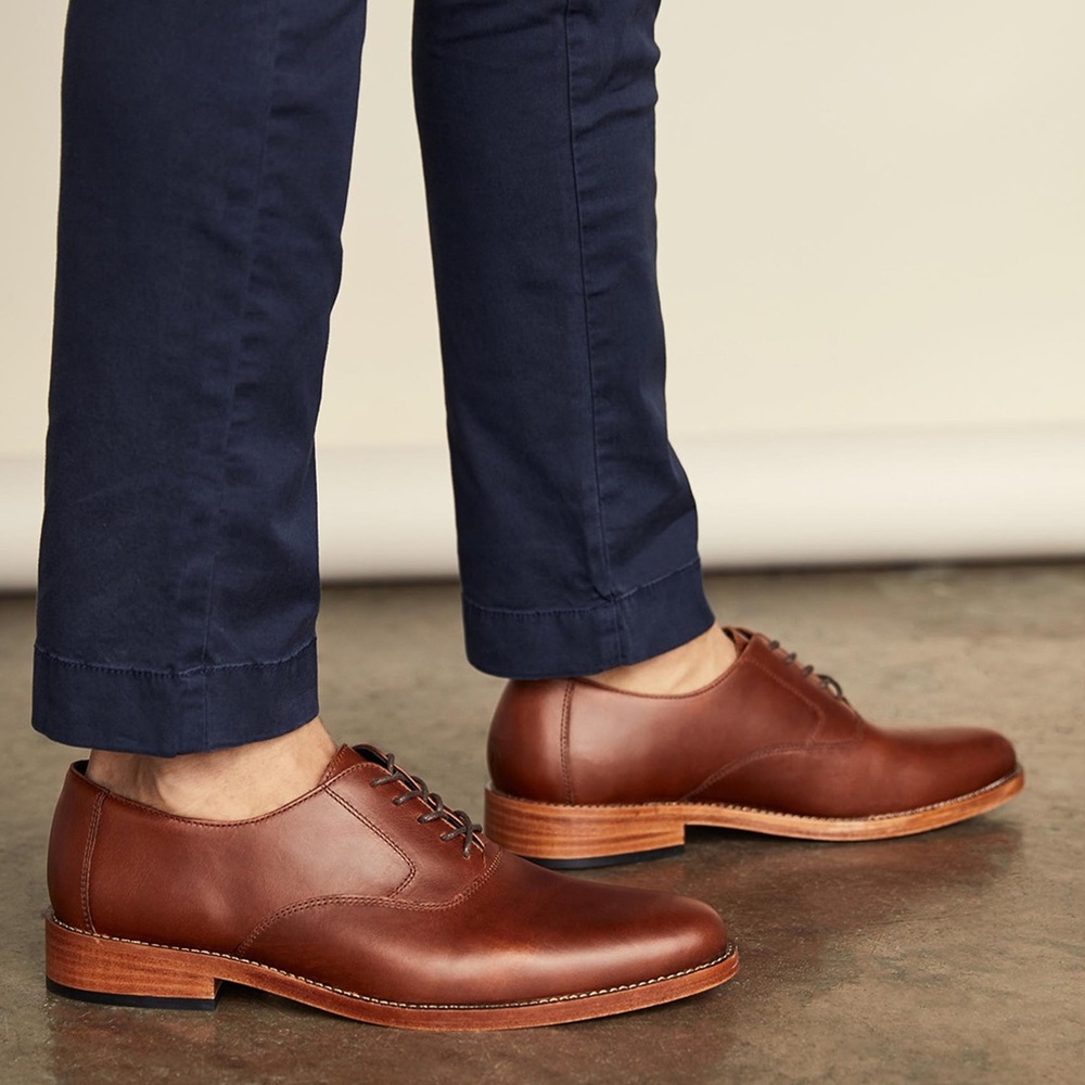 Nisolo “Everyday Oxford” Brown Waterproof Leather Shoes US9 Display Model